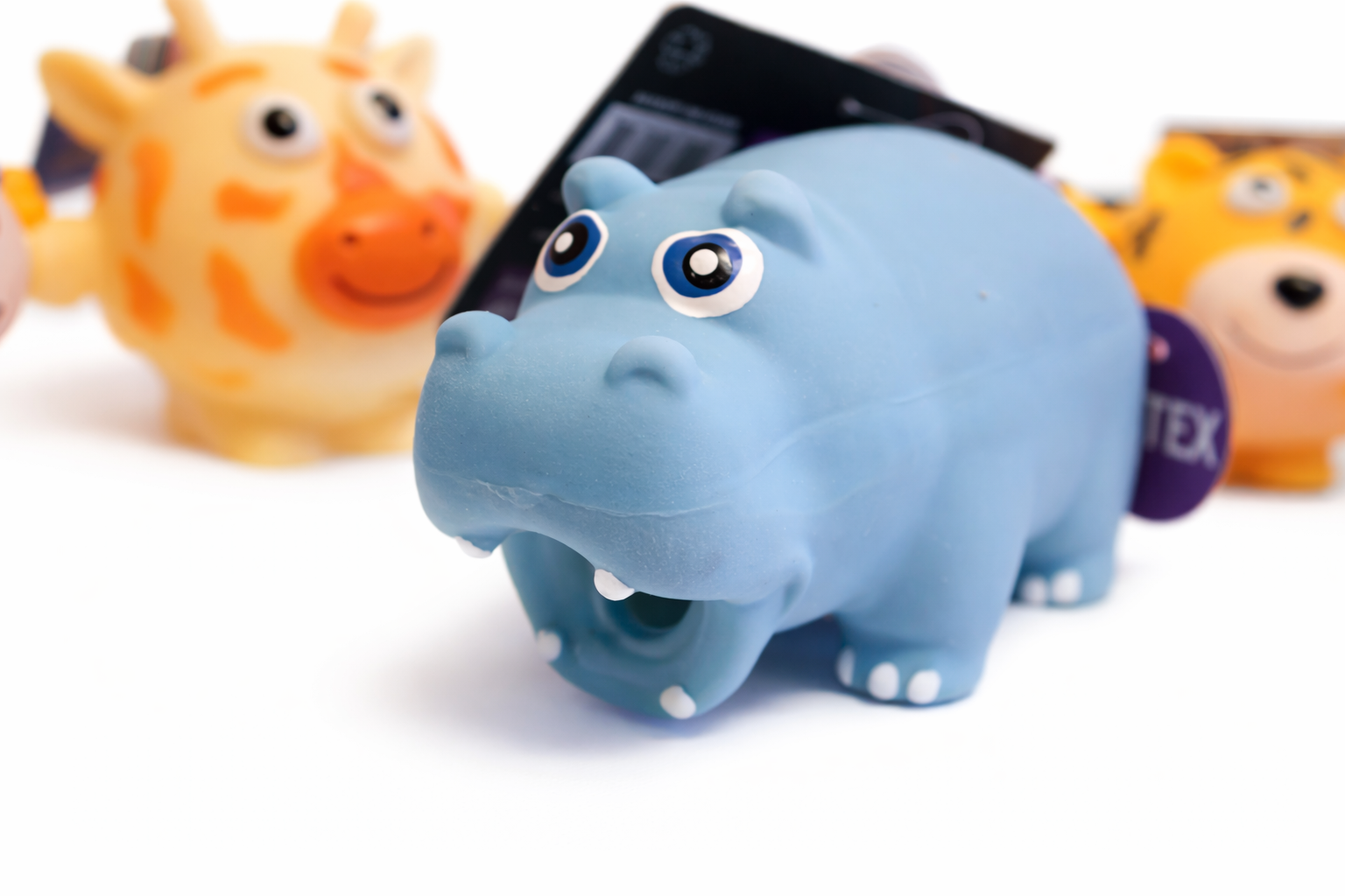 Honking Latex Dog Chew Fetch Toy:Pig Hippo Vinyl Puppy Toy with Squeak