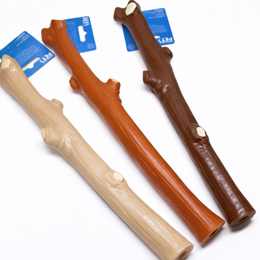 Interactive Squeaky Vinyl Dog Puppy Stick Fetch Chew Toy Random Colour Realistic