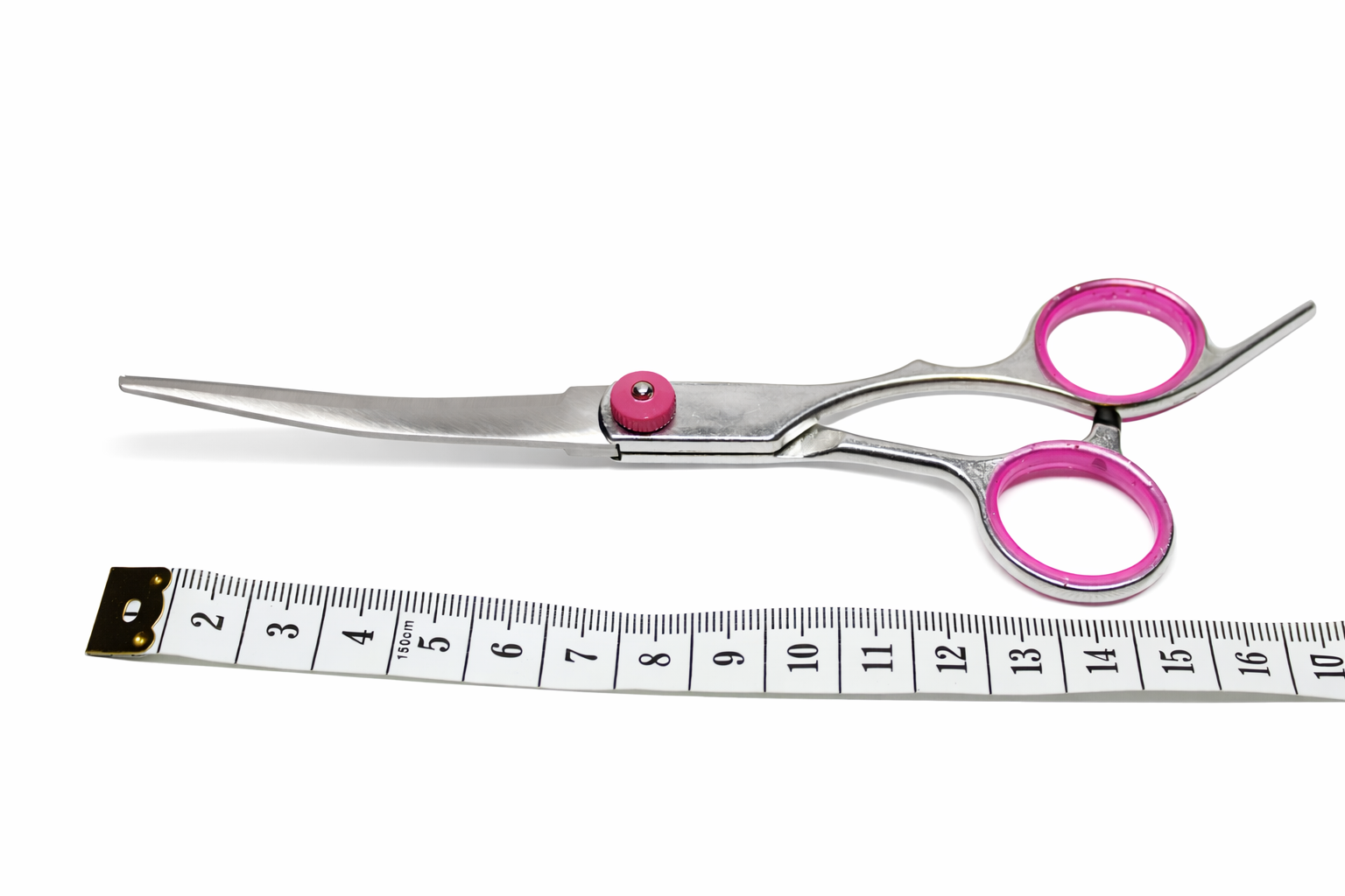 Dog Grooming Scissors Set of 2 Professional Curved & Thinning Pink Ergonomic for Dogs