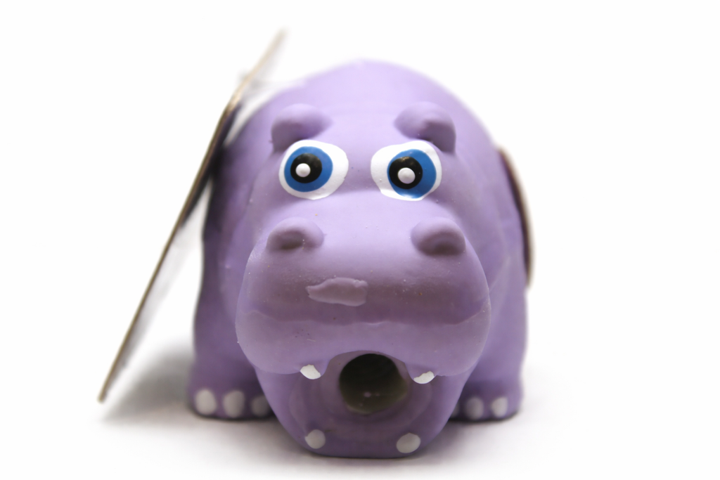 Honking Latex Dog Chew Fetch Toy:Pig Hippo Vinyl Puppy Toy with Squeak