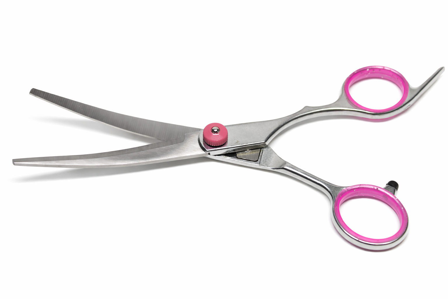 Dog Grooming Scissors Set of 2 Professional Curved & Thinning Pink Ergonomic for Dogs