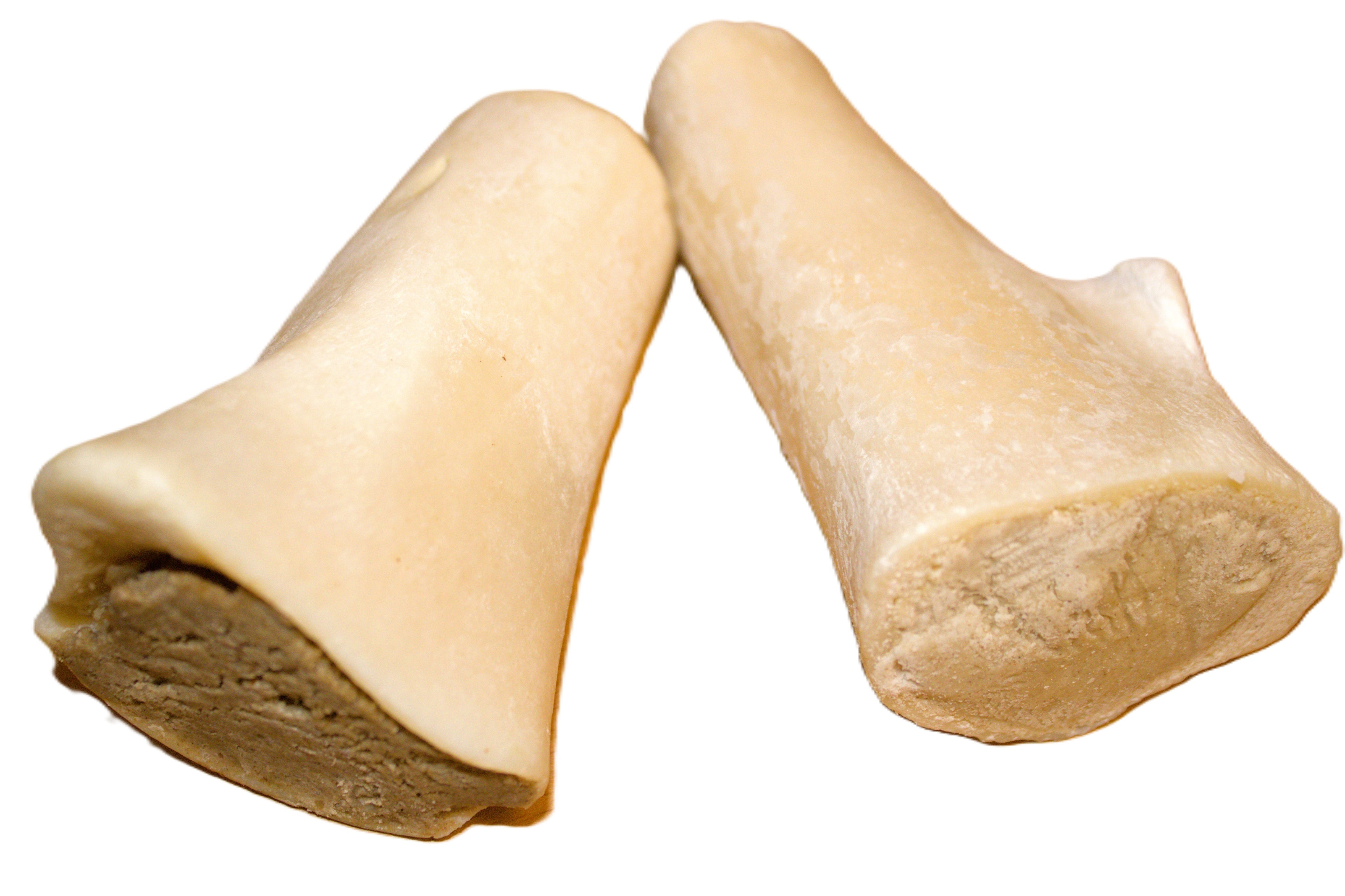 Two Large Dog Marrow Bones Chicken & Beef Filling Chew Treat Snack Protein Meaty