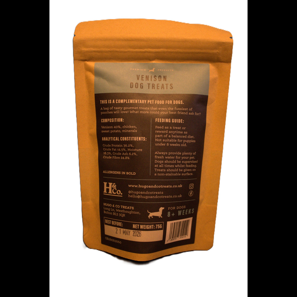 Venison Dog Treats  Premium Dog Treat 100% Natural 75g