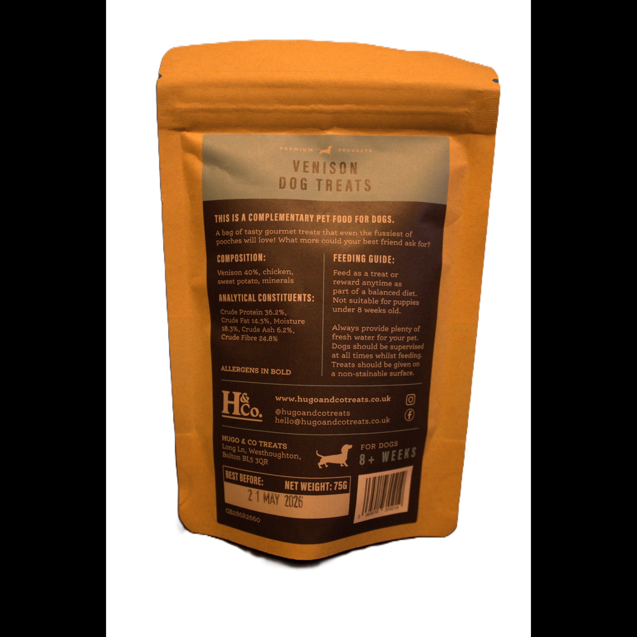 Venison Dog Treats  Premium Dog Treat 100% Natural 75g