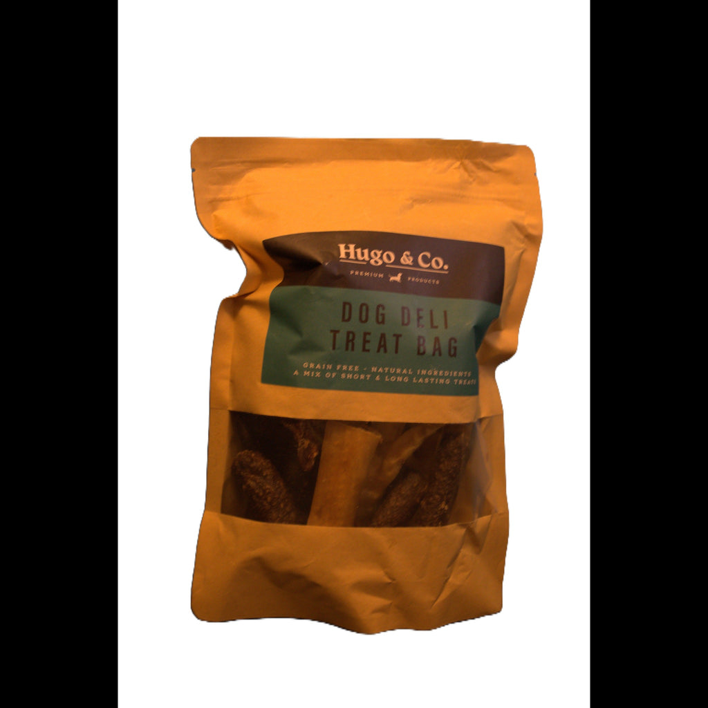 Dog Deli Treat Bag 100% Natural 235g Chicken Black Pudding Beef Pigs Ear Sausages