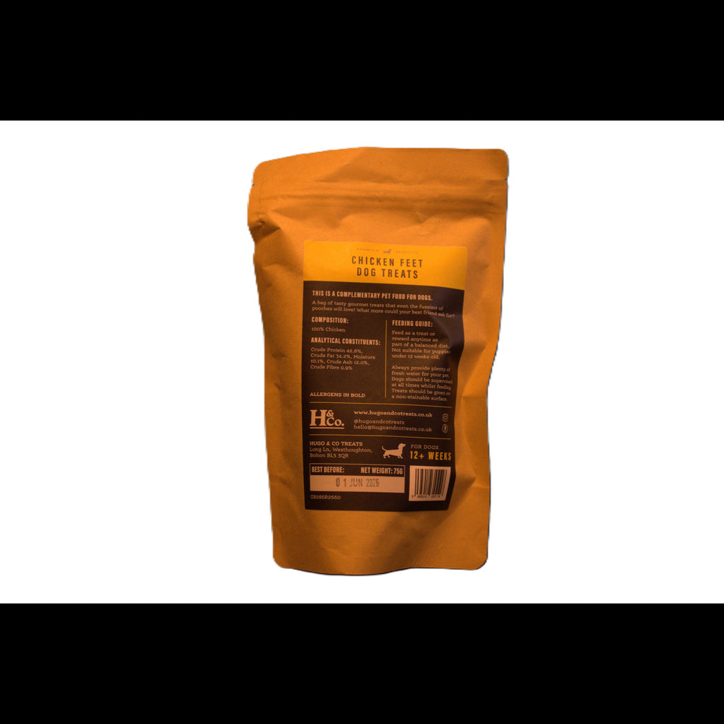 Chicken Feet Dog Treats. Premium product. 100% Natural 75g