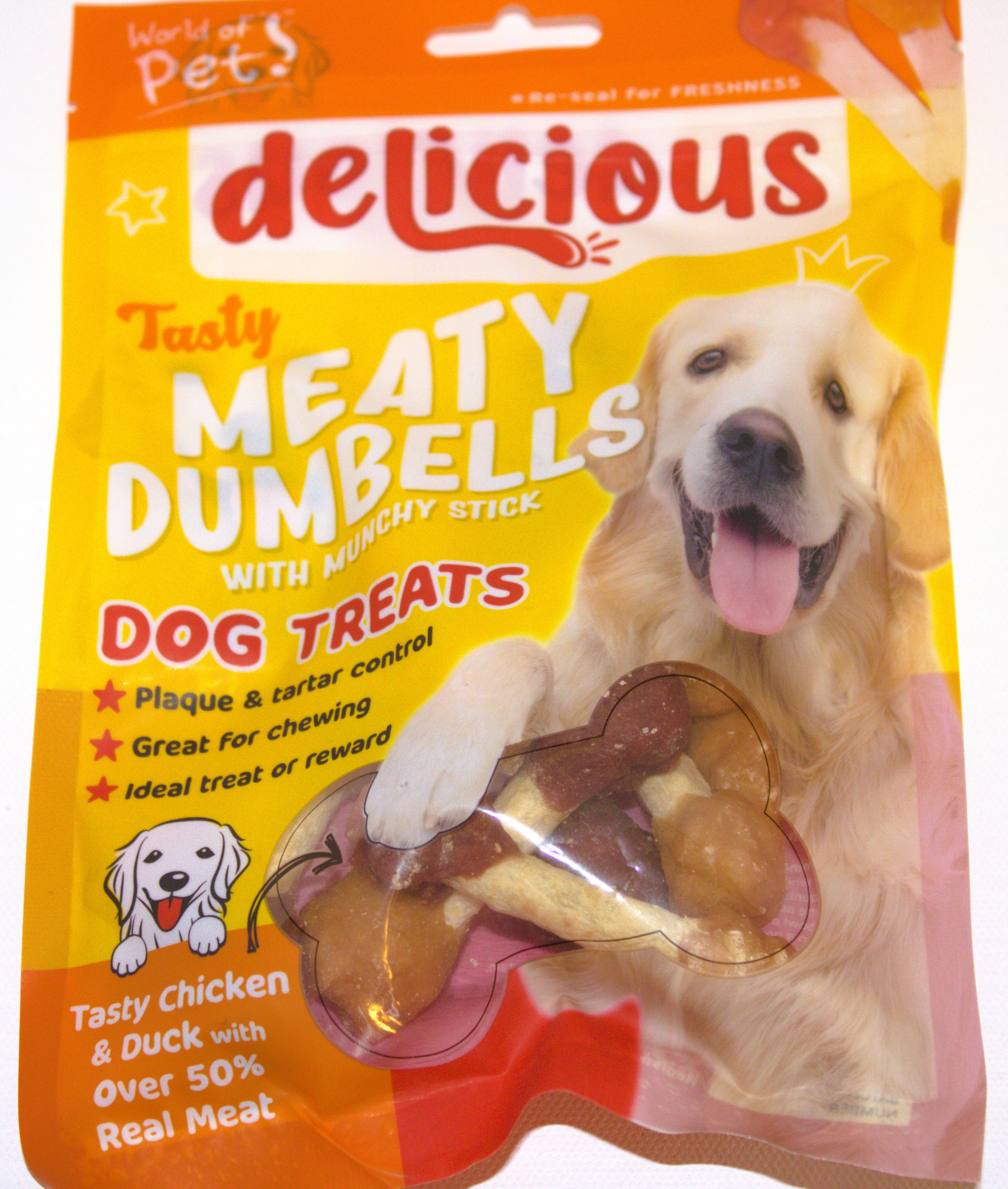 2-PACK Chicken & Duck Dumbbells Dog Chew Treats Meaty Puppy Snack Soft Protein