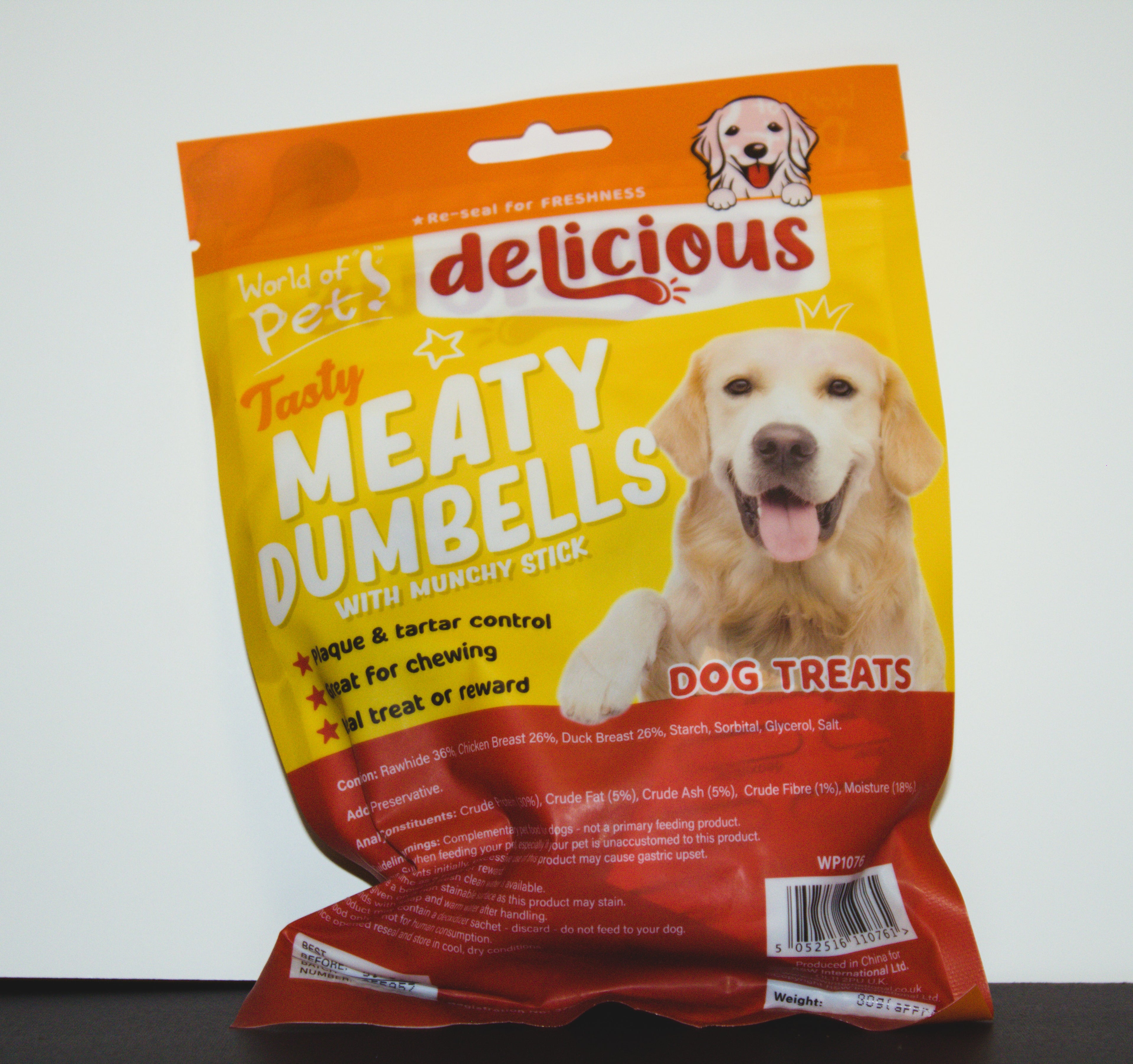 2-PACK Chicken & Duck Dumbbells Dog Chew Treats Meaty Puppy Snack Soft Protein