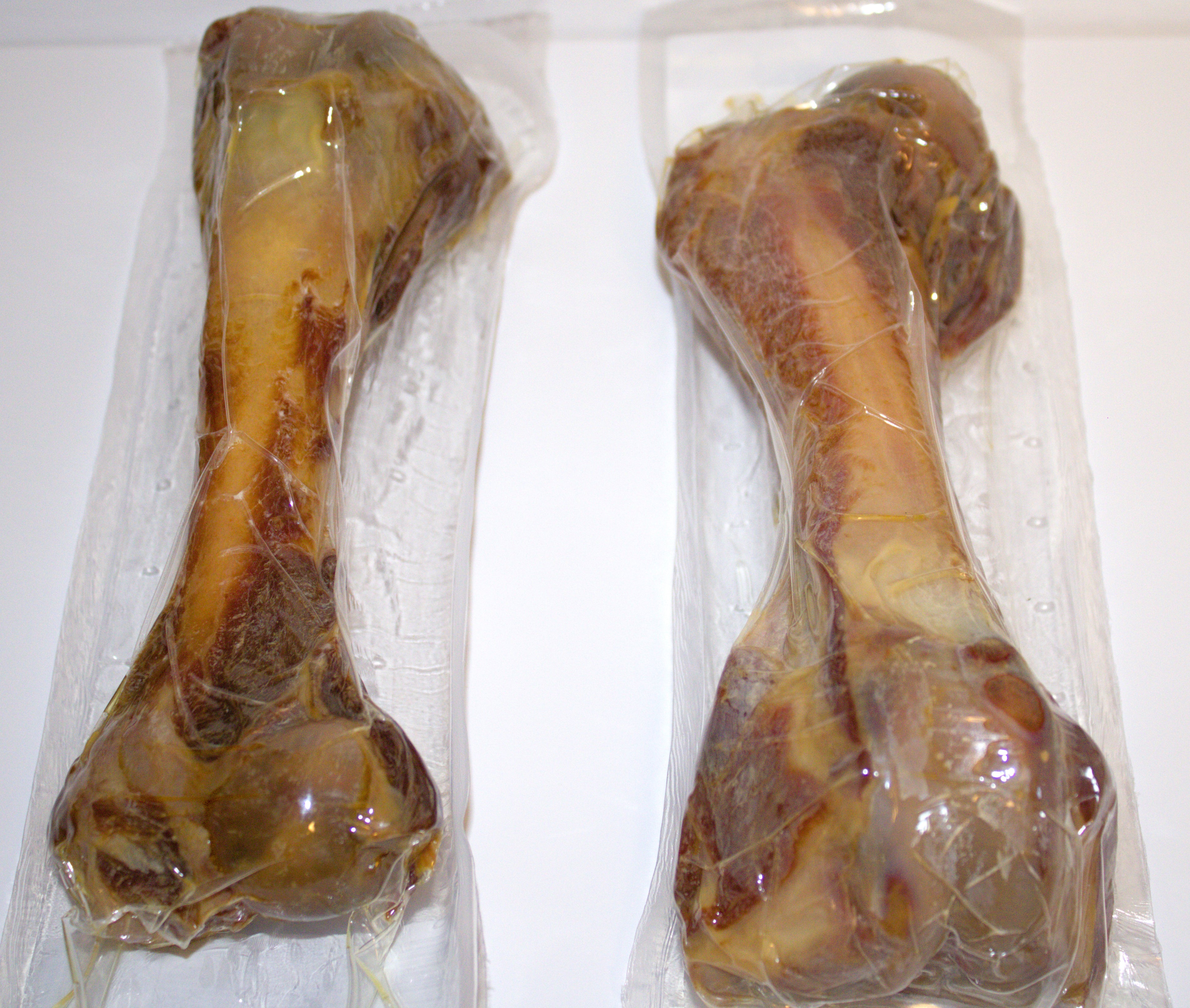 TWO LARGE Serrano Ham BONE Dog Chew Treat Snack Natural High Protein MEATY