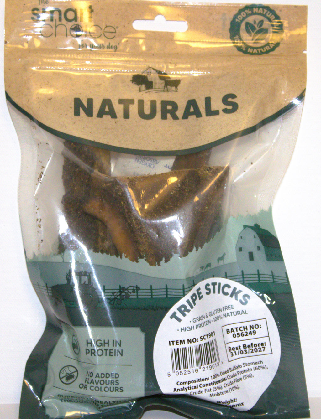 Natural Dog Treat Chew Buffalo/Beef Sticks TRIPE Protein Meaty Jerky