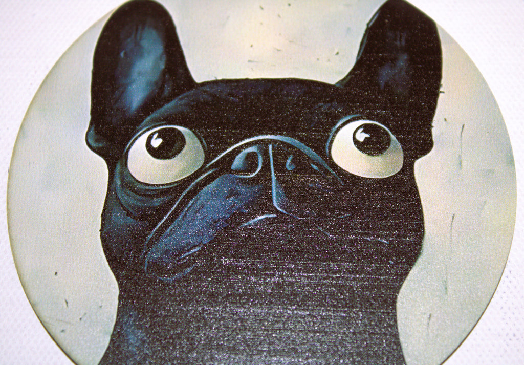 Novelty Coffee/Tea Coasters with Cartoon Pug & Friends Dog Print Wooden 6 Pieces Set