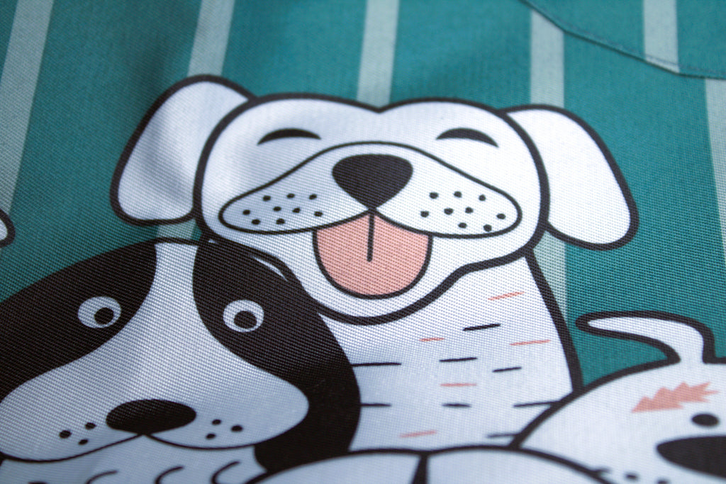 Dog Groomer's Professional Green Apron Waterproof Adjustable Strap Cartoon Dog