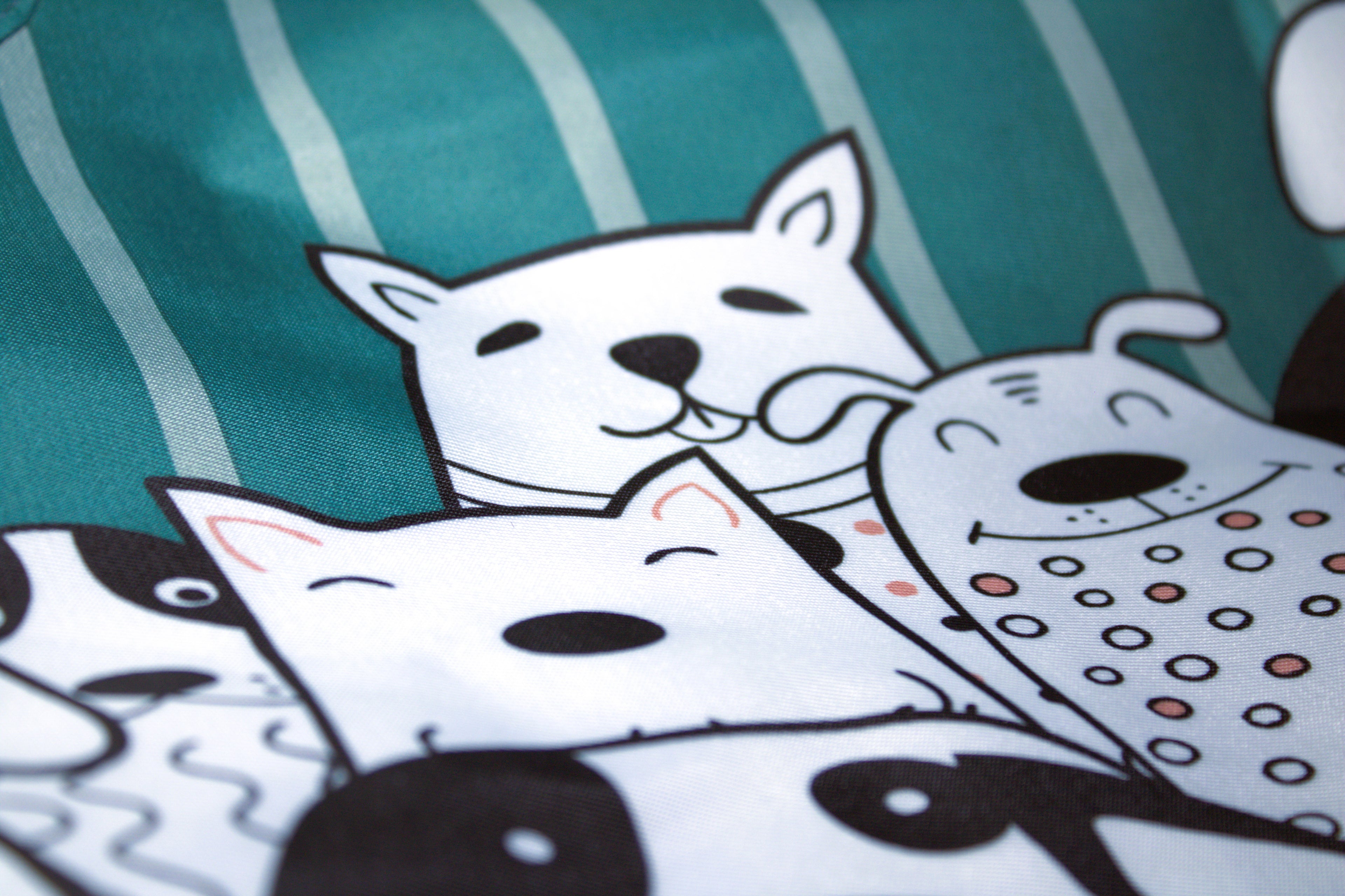 Dog Groomer's Professional Green Apron Waterproof Adjustable Strap Cartoon Dog