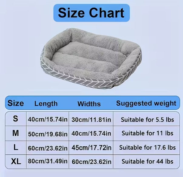 Pet Dog Bed Cat Soft Plush Thick Washable Puppy Cushion Warm Pet