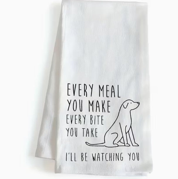 Gift White Towel Cute Dog Puppy Print Christmas Valentine Birthday Occasion Gift