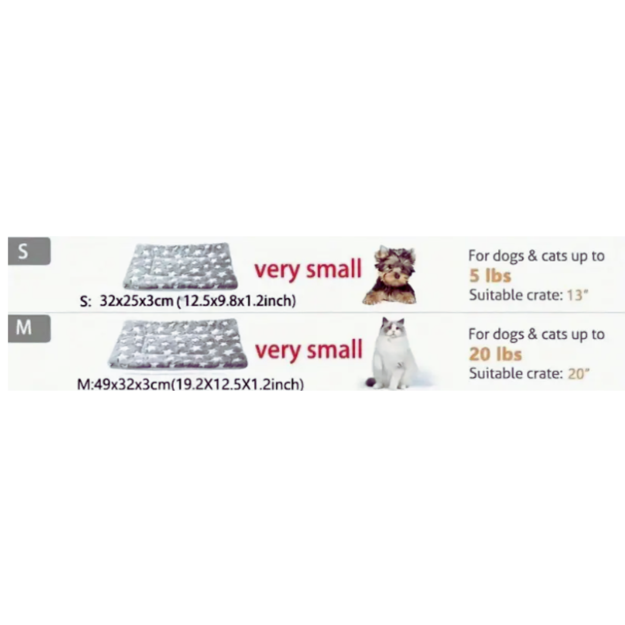 Pet Mat Blanket Soft Plush Comfy Thick Warm Machine-Washable Grey (Size S)