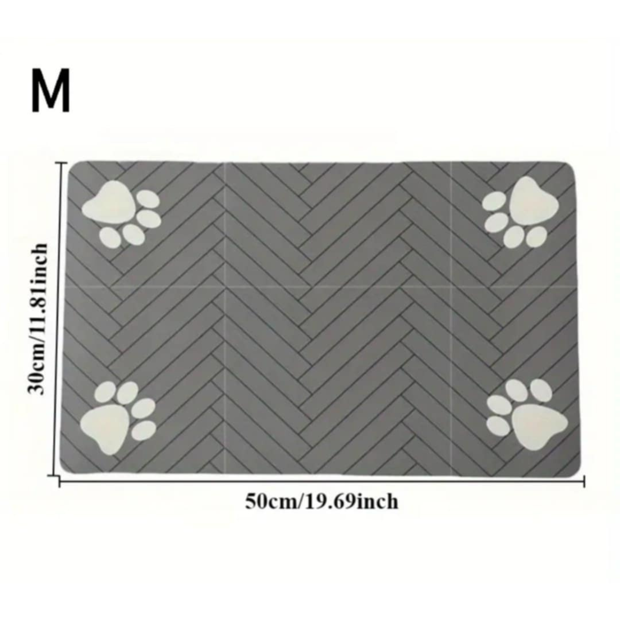 Quick Dry Matt Waterproof Easy to Clean Grey (Size M) (49/29 cm)(19.29/11.47 inc)