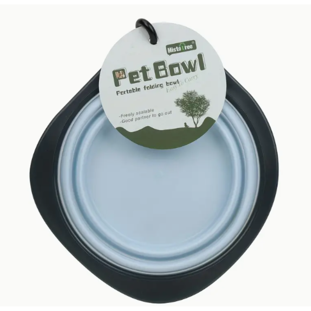 Portable Pet Bowl for Water or Pet Food Collapsable Blue