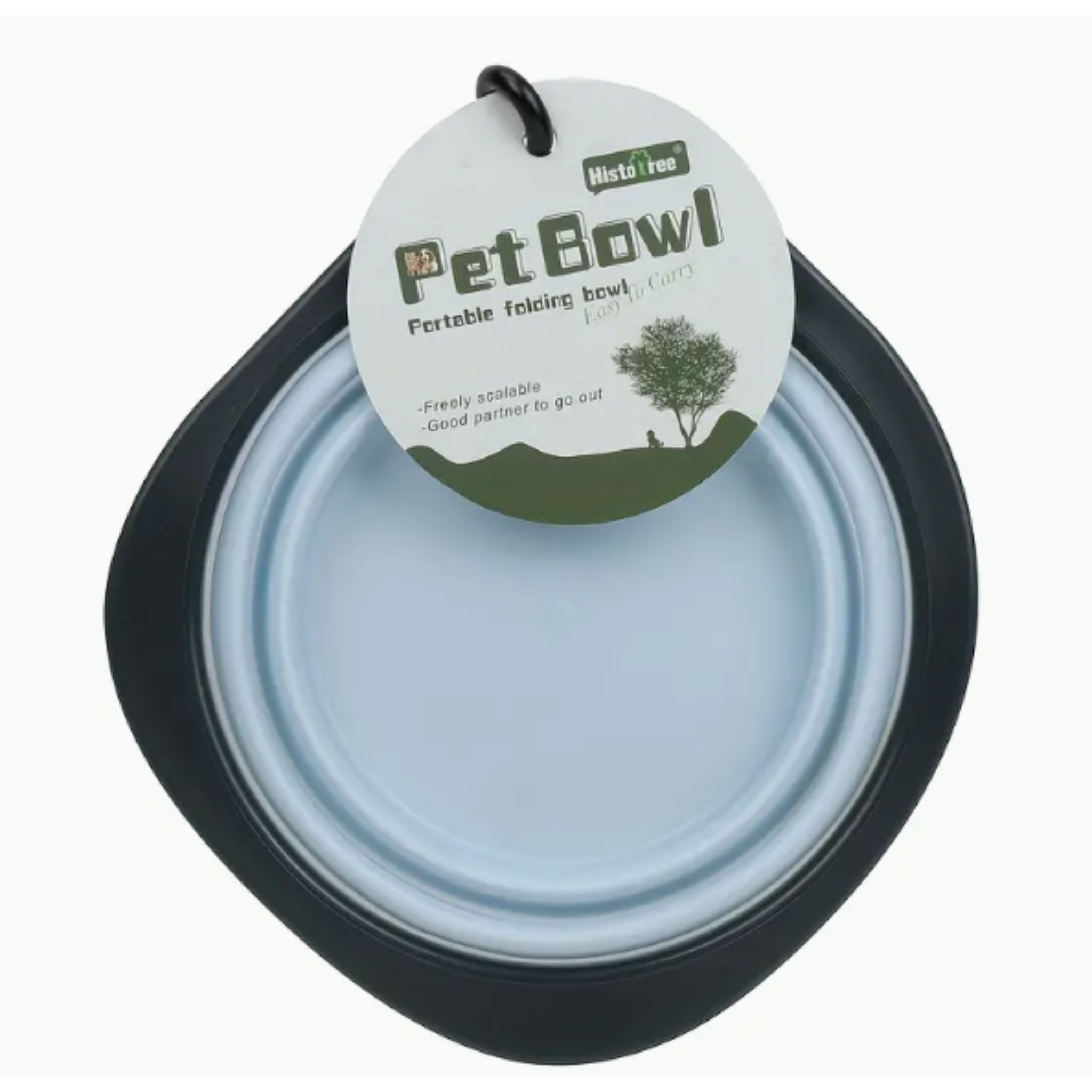Portable Pet Bowl for Water or Pet Food Collapsable Blue