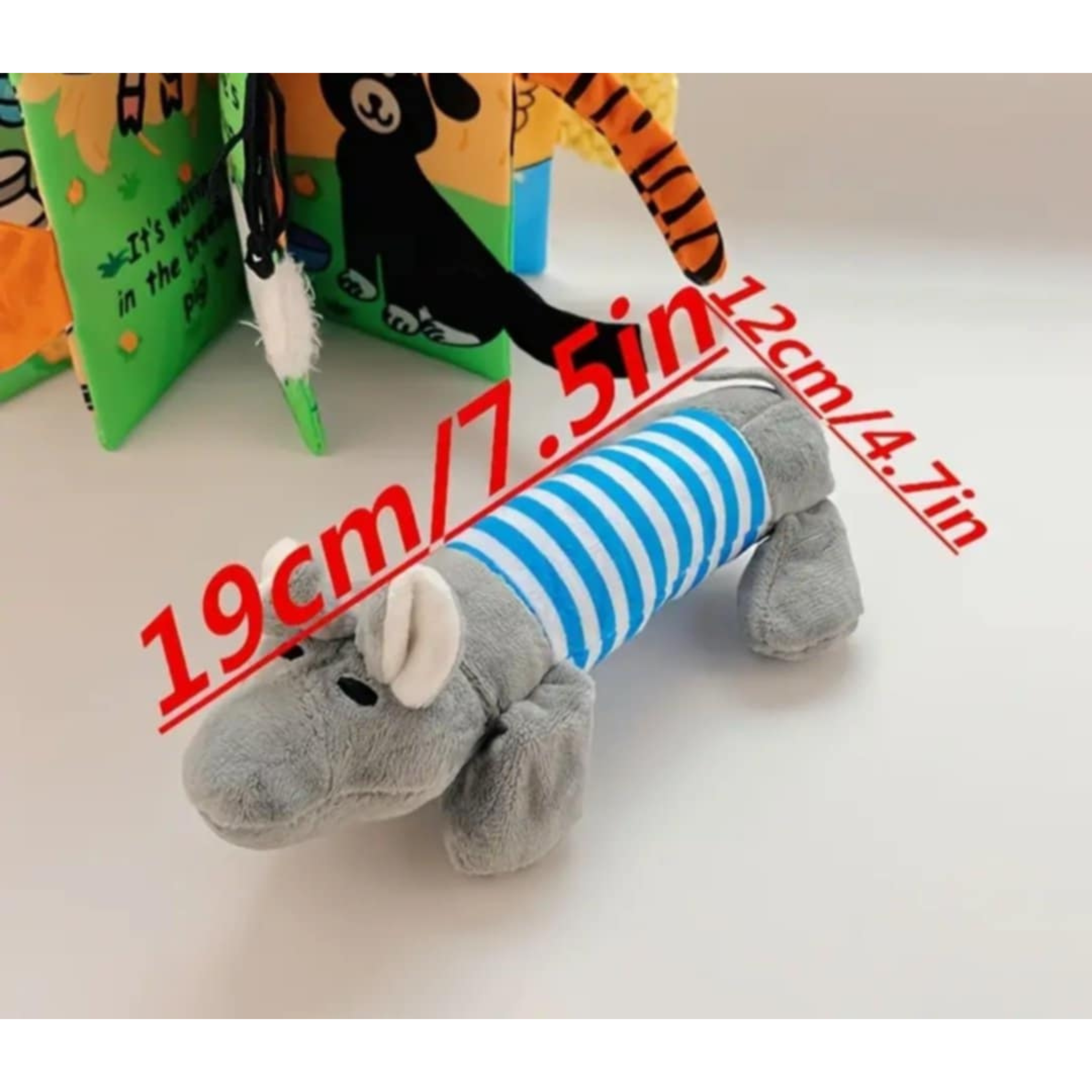 Pet/Dog Toy Blue Squeaky Plush Durable Grey/Blue ( 19/12 cm) ( 7.5/4.7 inch)