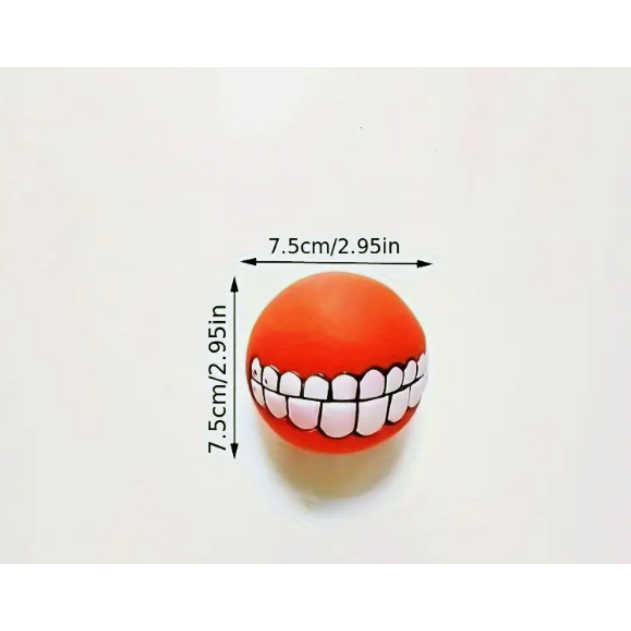 Ball Funky Bouncy Squeeky Durable Rubber Groovy Ball Teeth Smile