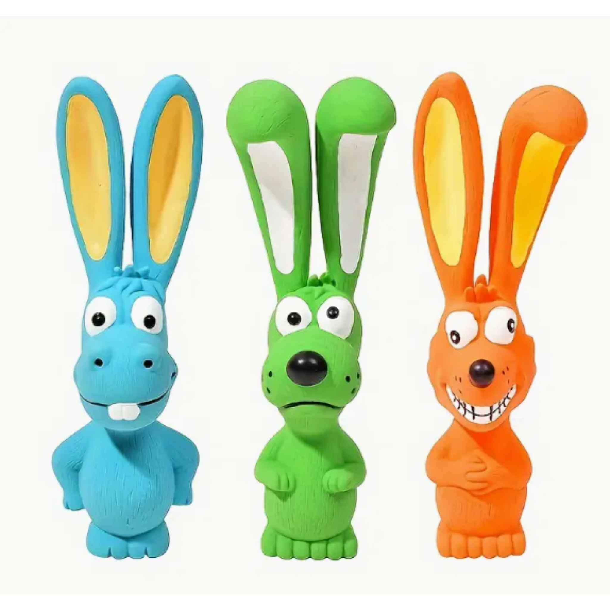 Bright & Squeaky Dog Toy Set (3-Pack) Light Chewers [Small, Medium Dogs]
