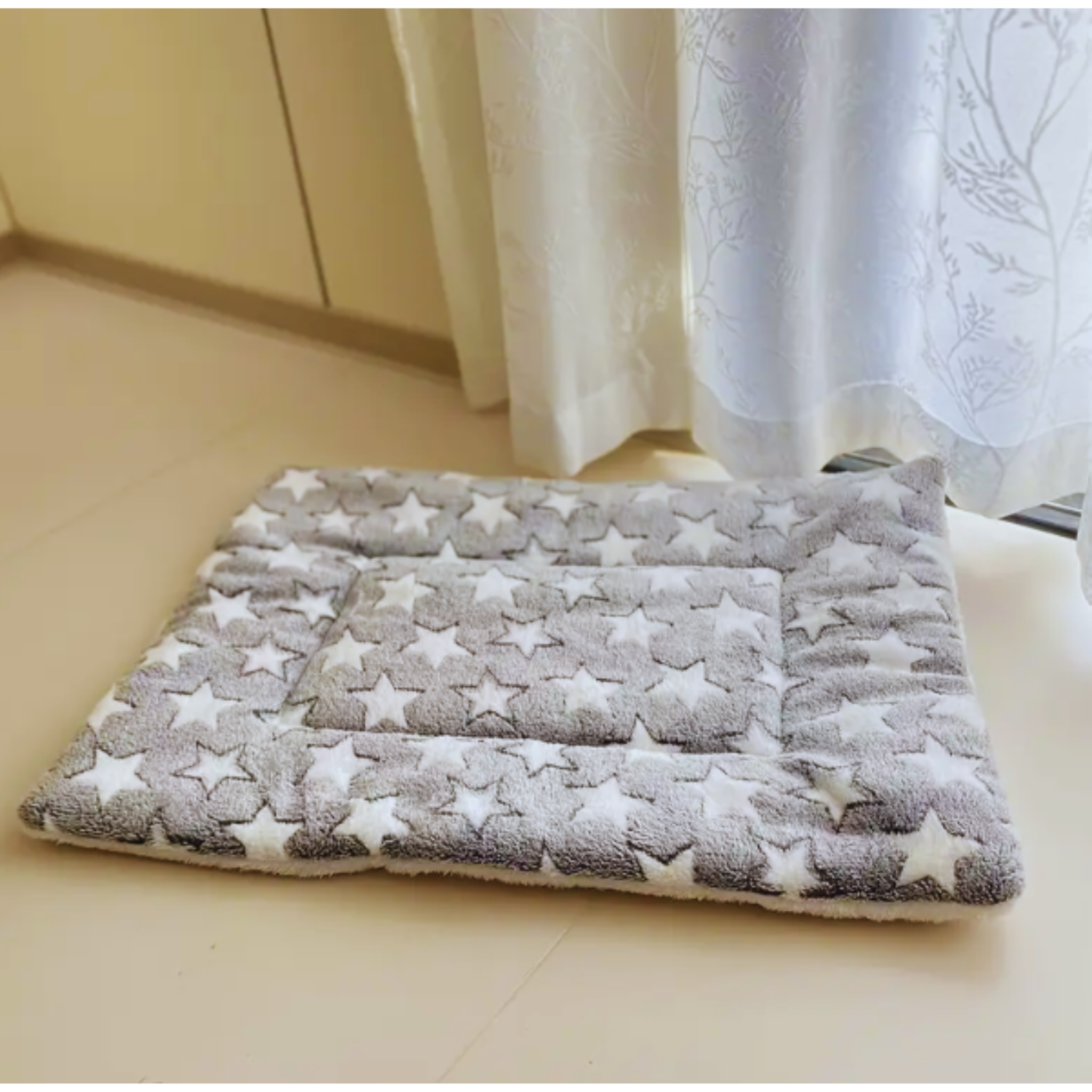 Pet Mat Blanket Soft Plush Comfy Thick Warm Machine-Washable Grey (Size S)