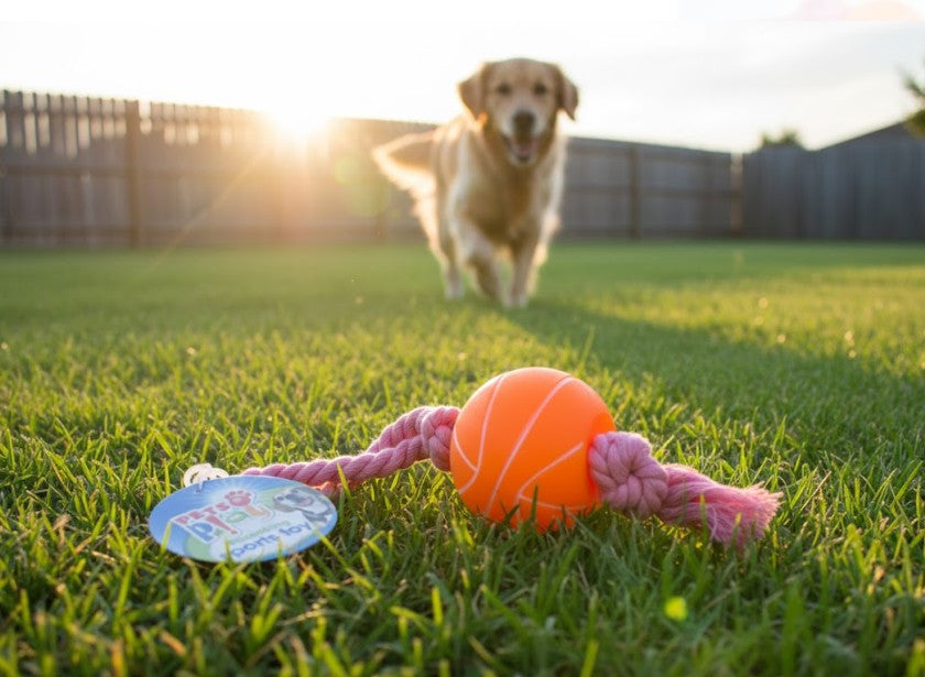 BASKETBALL Squeaky Sports Toy Dog Rope Ball Throw Tug-TOY Puppy Chew