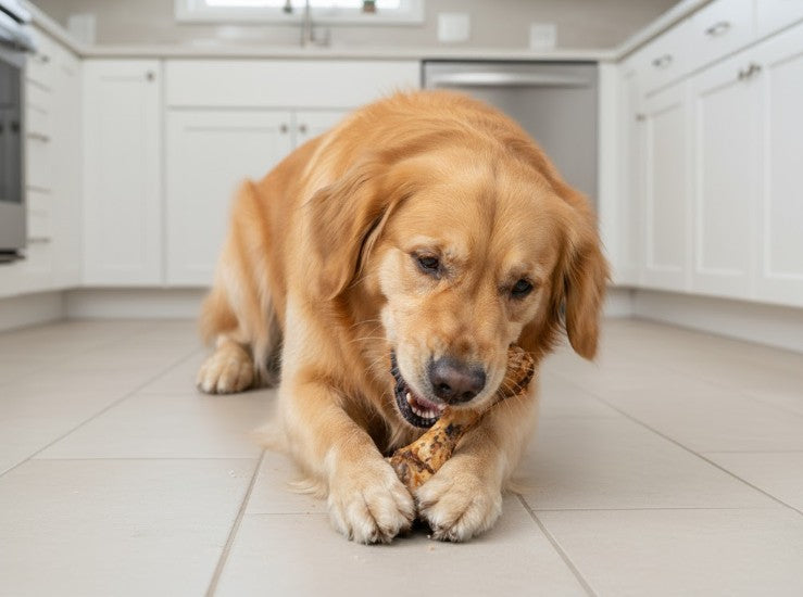 TWO LARGE Serrano Ham BONE Dog Chew Treat Snack Natural High Protein MEATY