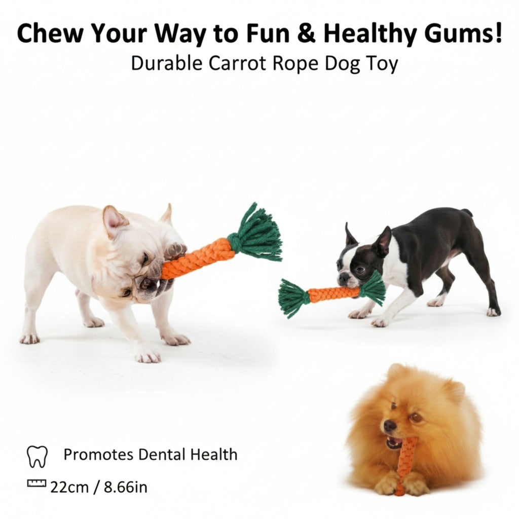 Pet Toy  Durable Carrot Rope for Agrresive Chewers Dog Chew Toy
