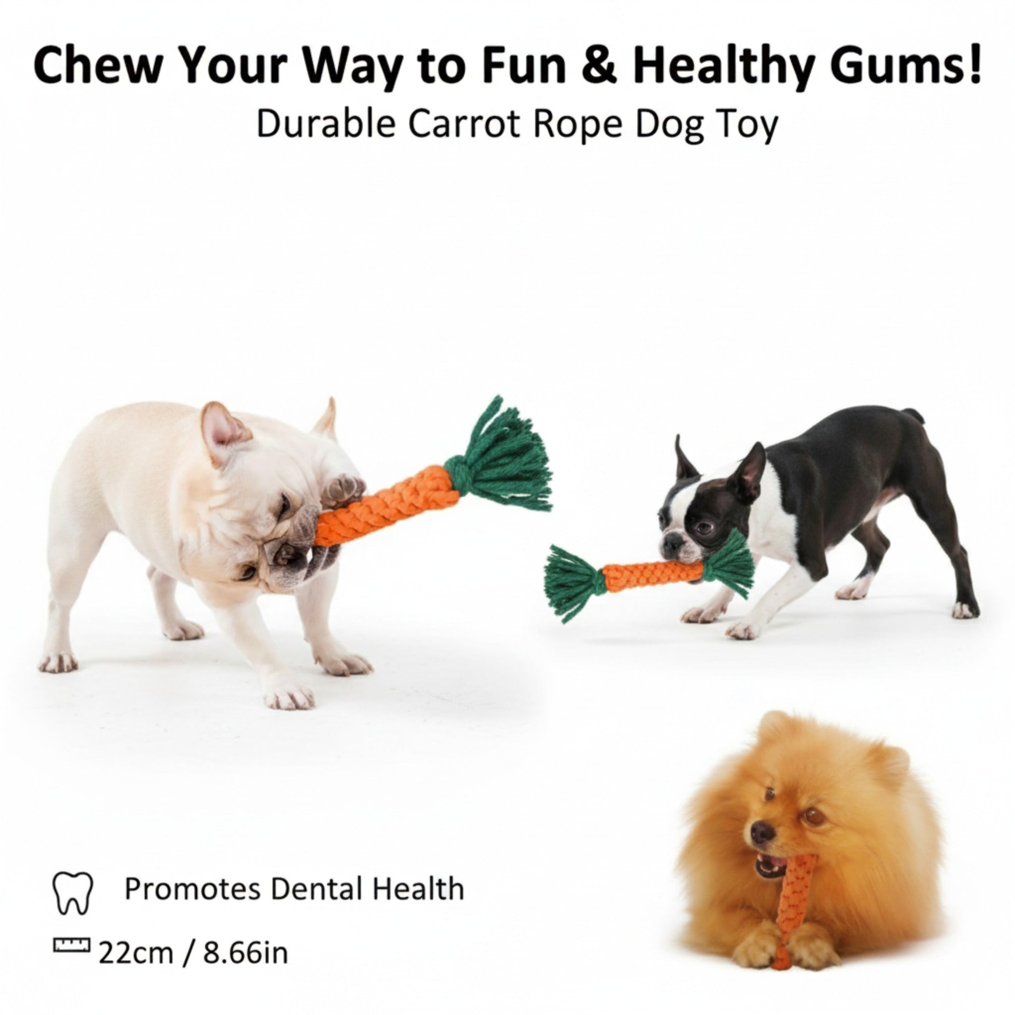 Pet Toy  Durable Carrot Rope for Agrresive Chewers Dog Chew Toy