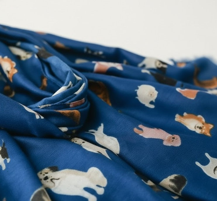 Ladies Women's Unisex Girl's Scarf Cute Dog Cartoon Print