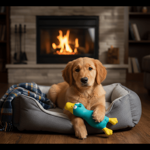 2x Pet Toy Durable Squeaky Rubber Duck Blue Chew Toy