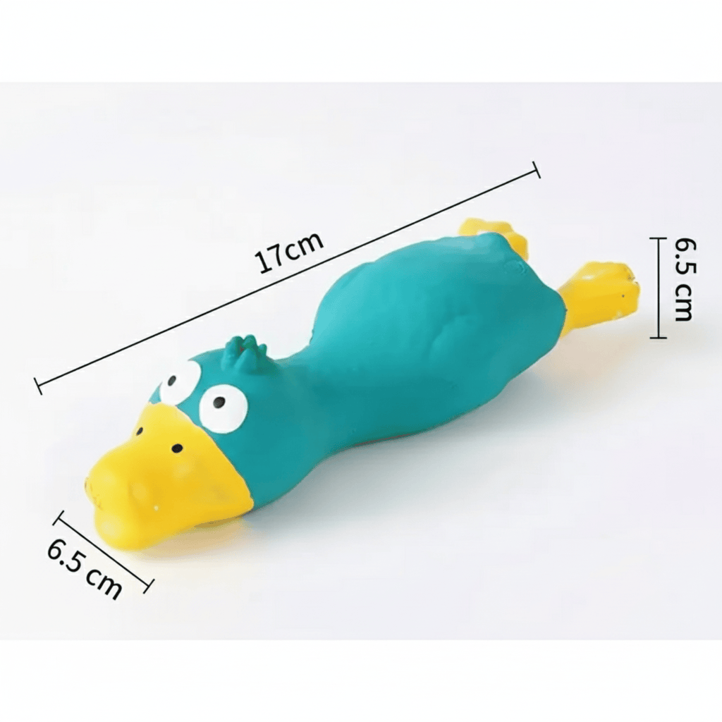 Pet Toy Durable Squeaky Rubber Duck Blue Chew Toy