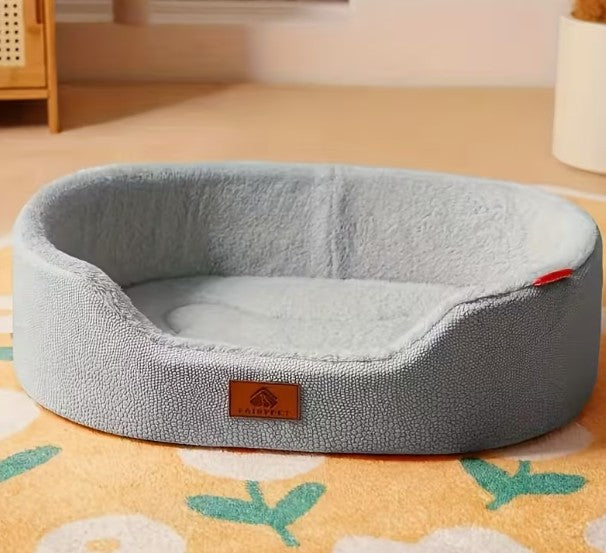 Pet Dog Bed Firm Frame Grey Large All Season Pet Bed Size XL 80x55x18