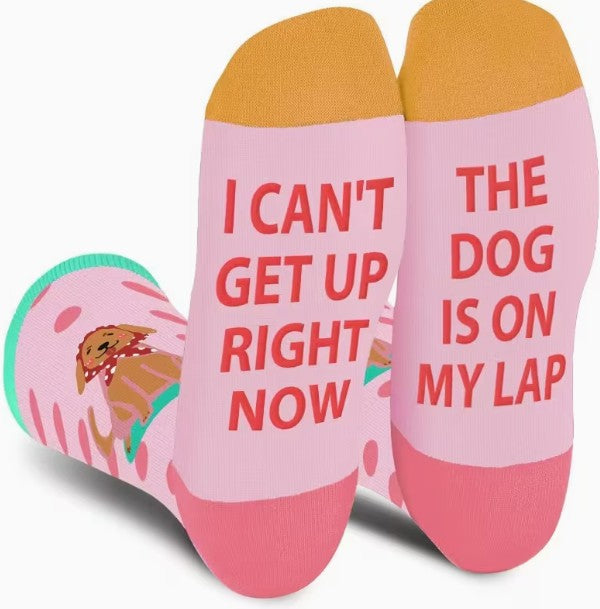 One Pair of Women/Girl Socks One-Size Pink & Orange Cushioned Toes Novelty Gift