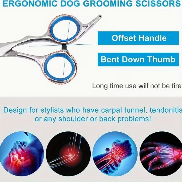 Pet/Dog Professional Grooming Curved Scissors Round Tip for Dog Safety