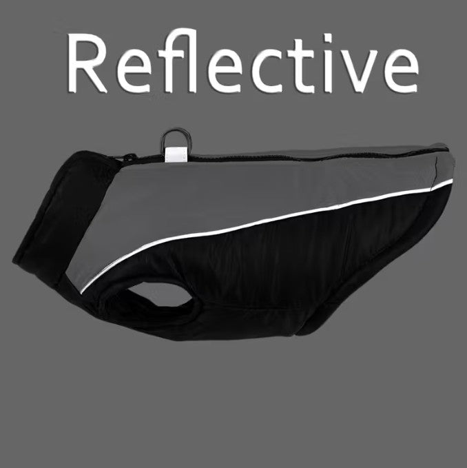 BLUE Pet Jacket Puppy Dog Warm Padded Coat With Harness Zip Jacket Winter