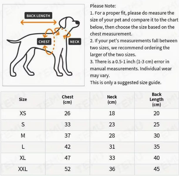 BLUE Pet Jacket Puppy Dog Warm Padded Coat With Harness Zip Jacket Winter