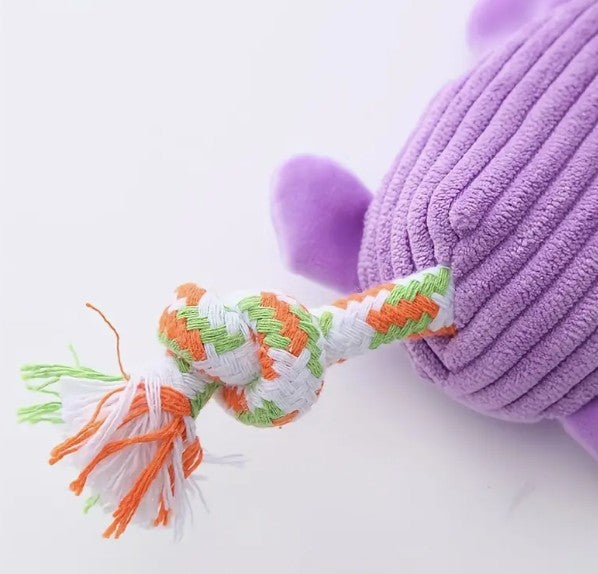 Interactive Purple Cow Toy Dog Plush Chew Tpy with Squeakers