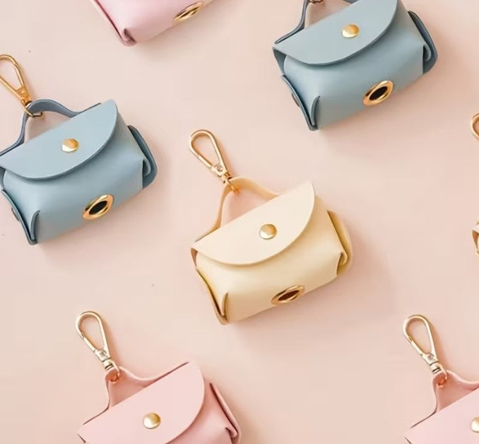 Pet Waste Dog Poo Puppy Pick-Up Bag SKYE BLUE Holder PU Leather Waterproof Waste Dispenser