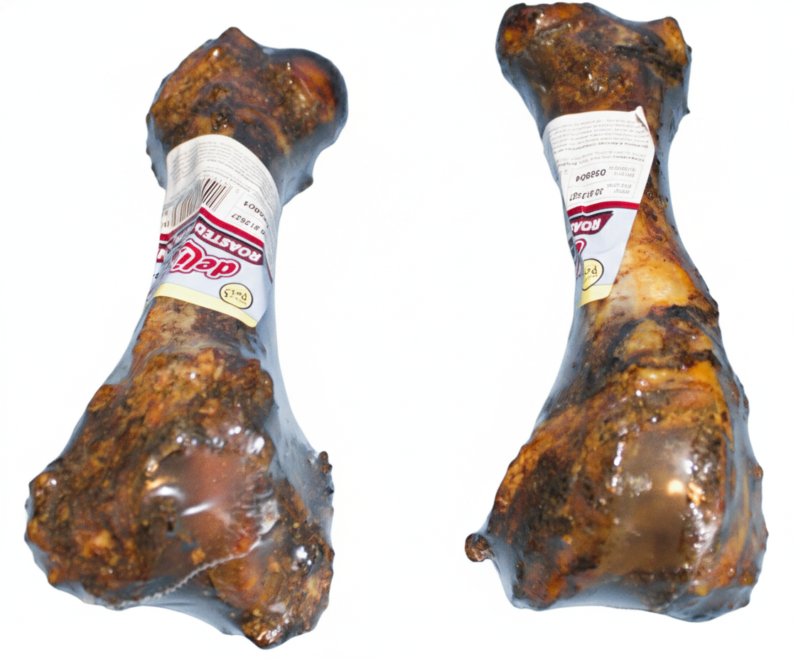 Large Roasted Dog Bones Pack Of 2 Natural Treat Chew Snack