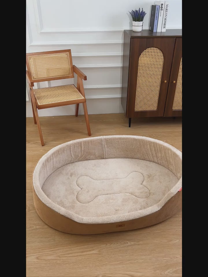 Pet Dog Bed Firm Frame Grey Large All Season Pet Bed Size XL 80x55x18