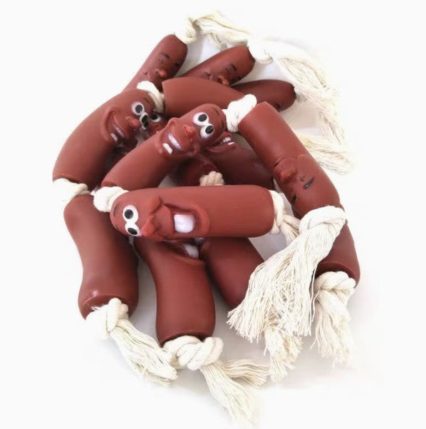 4 Sausages Dog Toy Sausage Puppy Chew Toy Interactive Novelty Toy