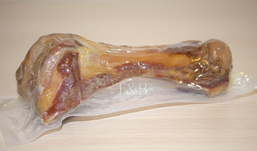 TWO LARGE Serrano Ham BONE Dog Chew Treat Snack Natural High Protein MEATY