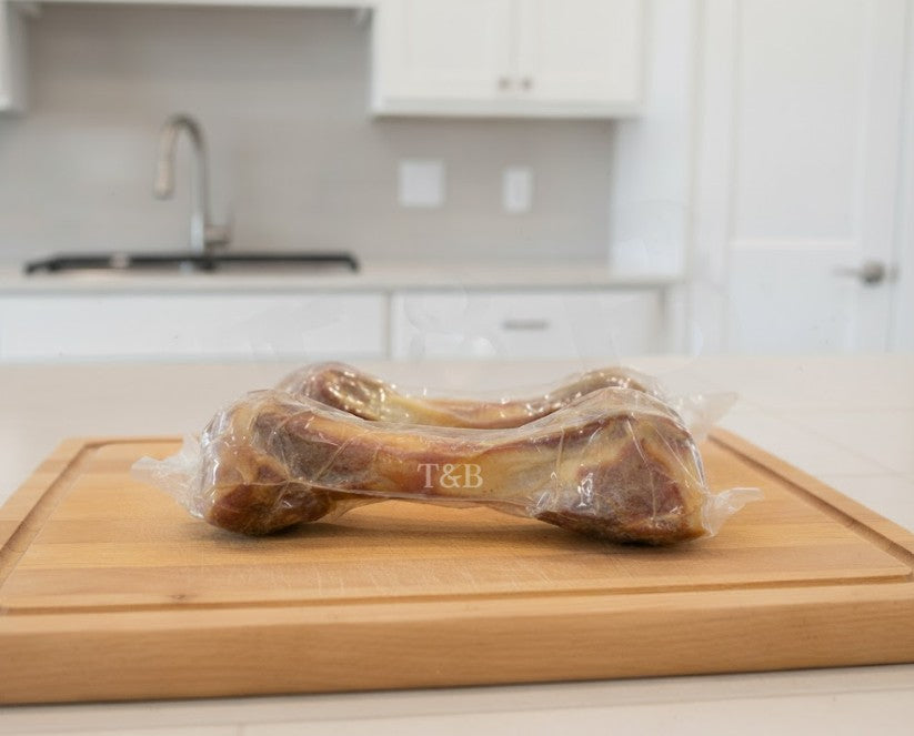 TWO LARGE Serrano Ham BONE Dog Chew Treat Snack Natural High Protein MEATY